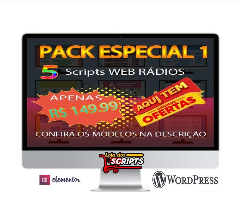Pack completo com 5 Web Rádio Variadas -COD-PACK-105
