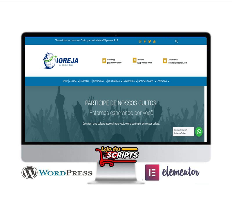 Site Para Igrejas Modelo Nobre - COD-3537